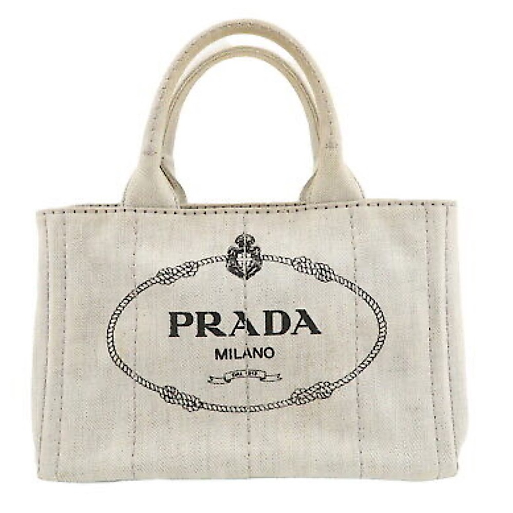 Prada Canapa 2 Way Tote Bag in Canvas Grey - Picture 3 of 14